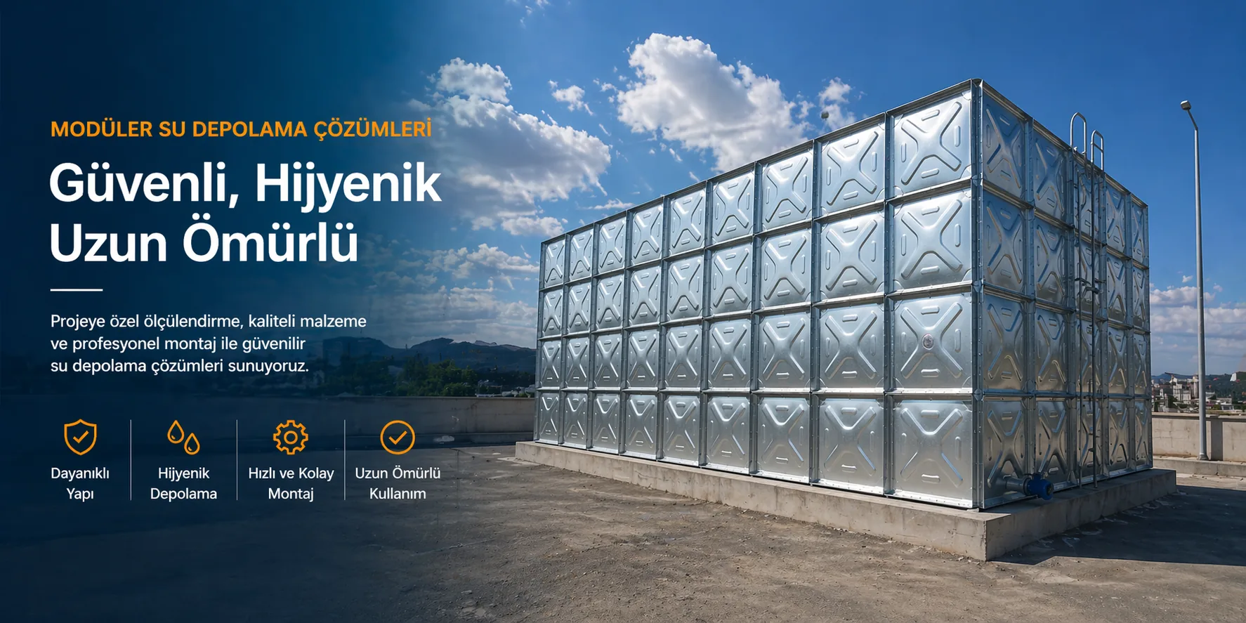 Galvaniz modüler su deposu üretimi ve uygulaması